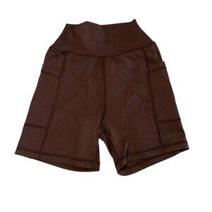 Meshki Martina Dark Chocolate Brown Pocket Bike Shorts Women's X-Small XS
